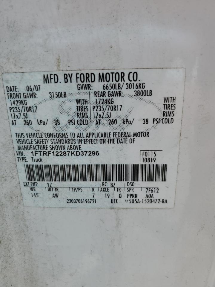 1FTRF12287KD37296 2007 Ford F150