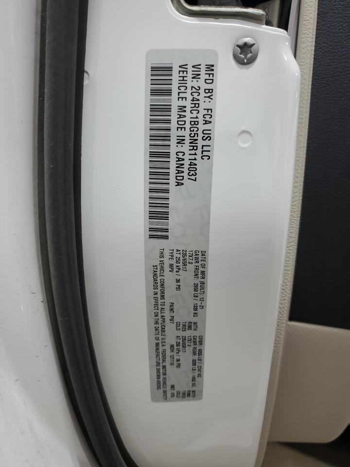 2C4RC1BG5NR114037 2022 Chrysler Pacifica Touring L