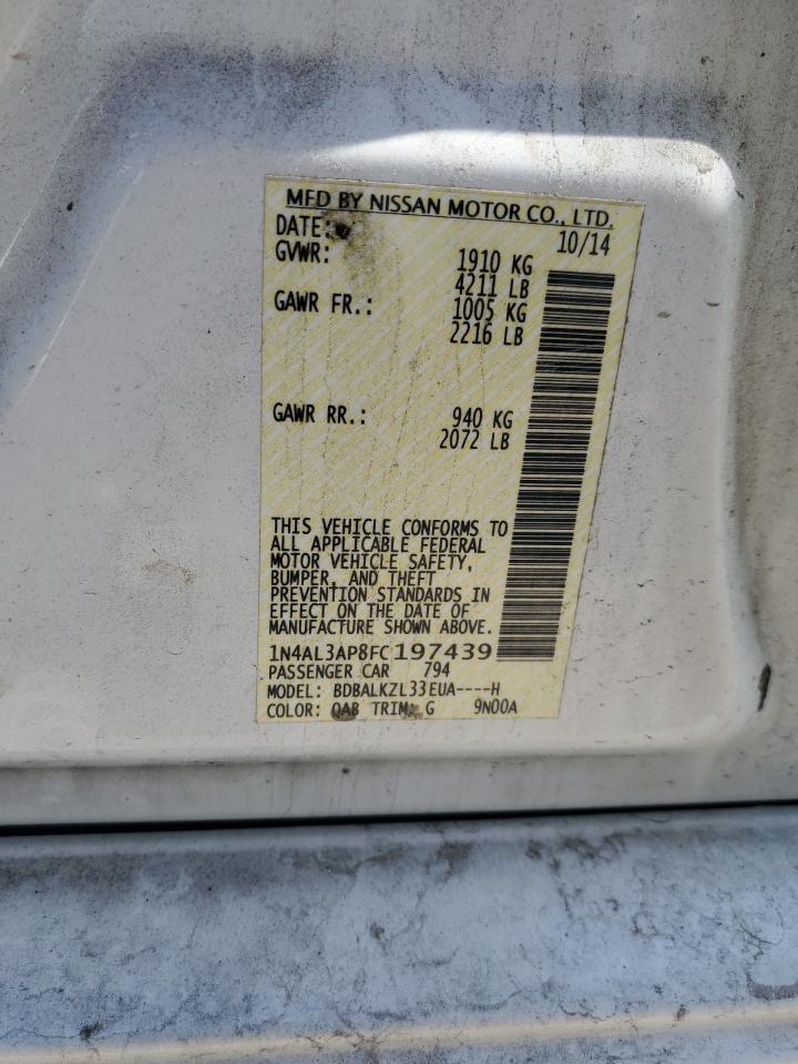 2015 Nissan Altima 2.5 vin: 1N4AL3AP8FC197439