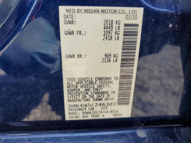 2020 Nissan Altima Sr VIN: 1N4BL4CW7LC246303 Lot: 54913864