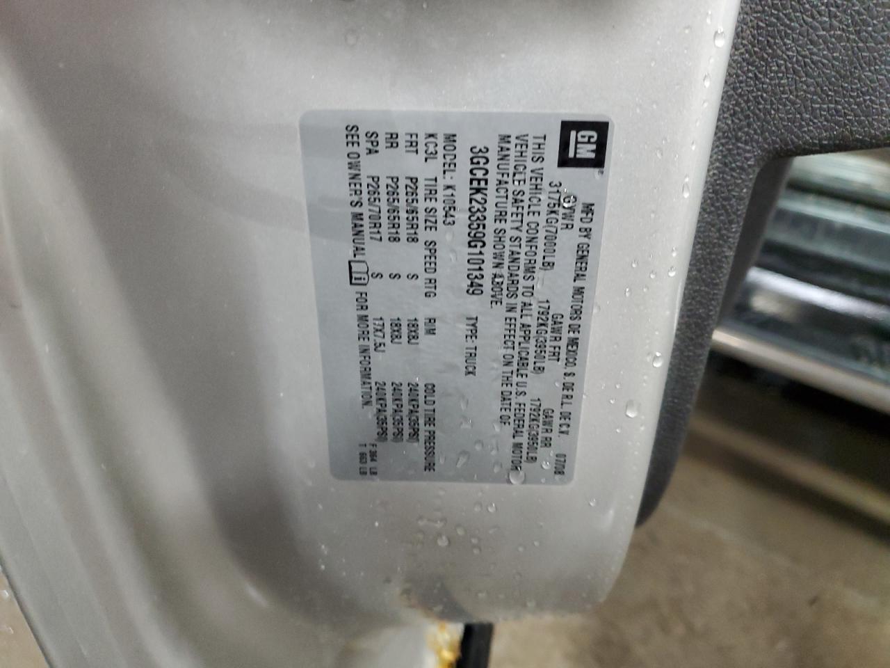 3GCEK23359G101349 2009 Chevrolet Silverado K1500 Lt