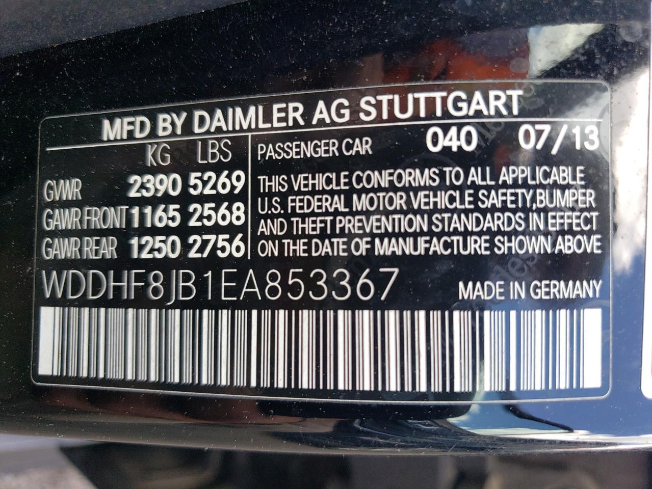 WDDHF8JB1EA853367 2014 Mercedes-Benz E 350 4Matic