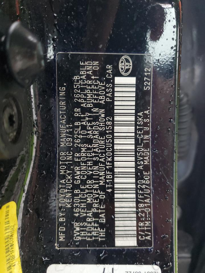 4T1BF1FK0CU501582 2012 Toyota Camry Base