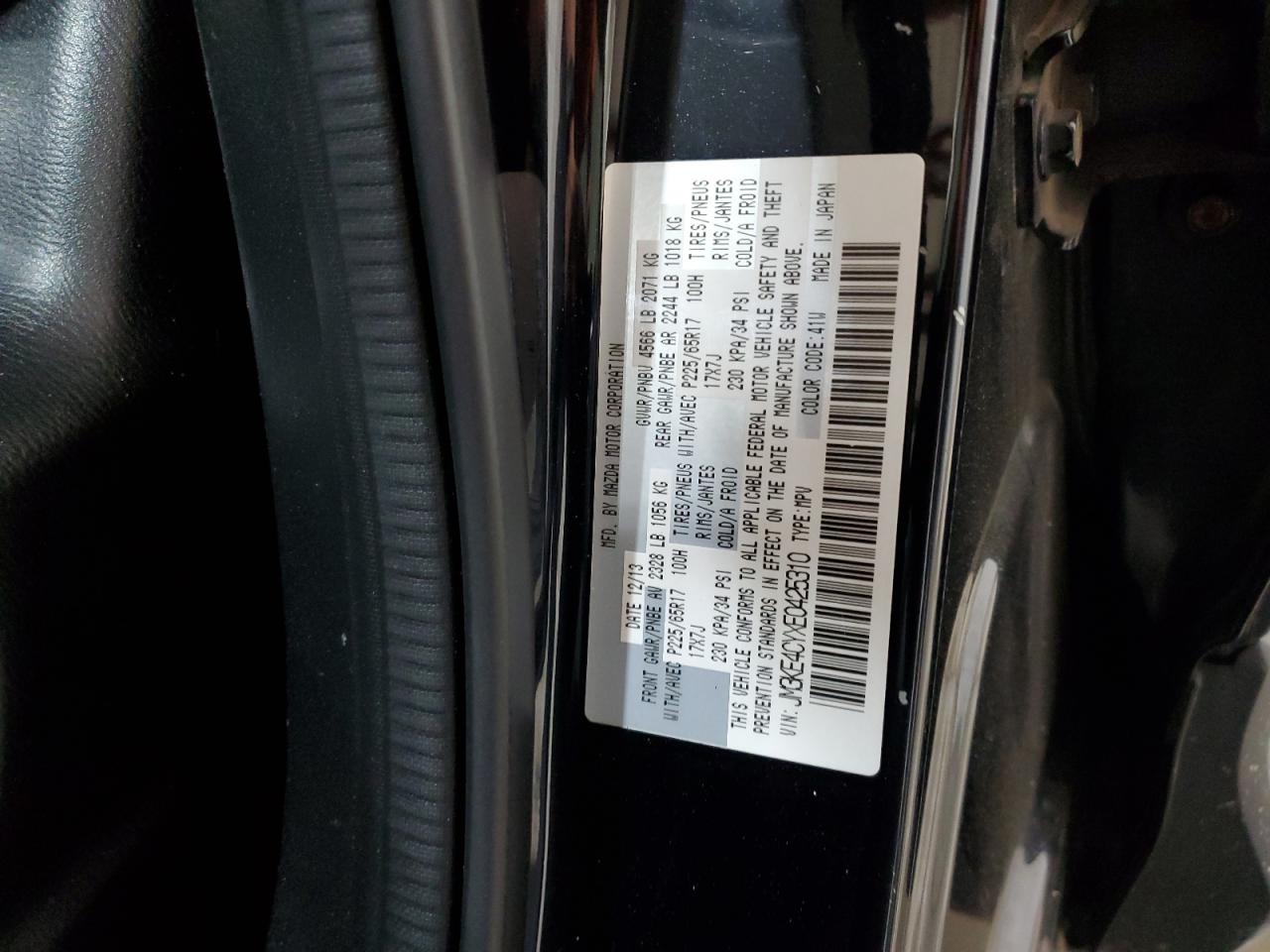 JM3KE4CYXE0425310 2014 Mazda Cx-5 Touring