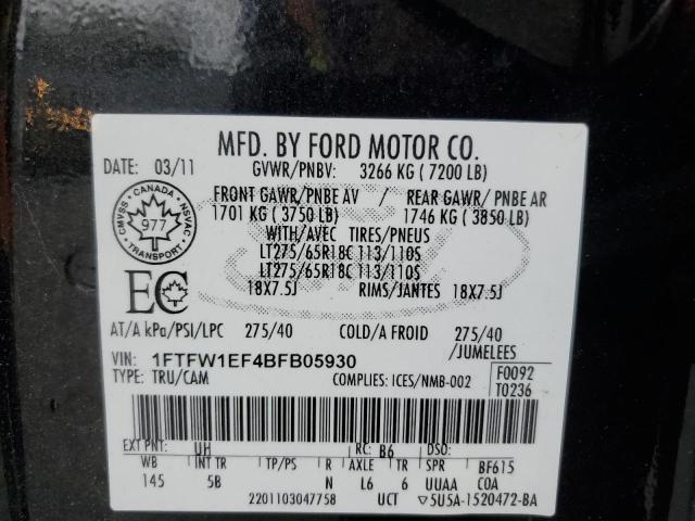 1FTFW1EF4BFB05930 | 2011 Ford f150 supercrew