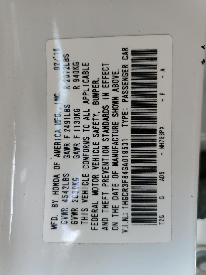 1HGCR3F84GA019531 HONDA ACCORD 2016