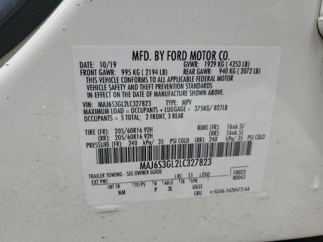 2020 Ford Ecosport Se VIN: MAJ6S3GL2LC327823 Lot: 54887104