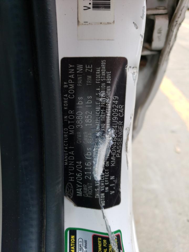 KMHDN46D34U909249 2004 Hyundai Elantra Gls