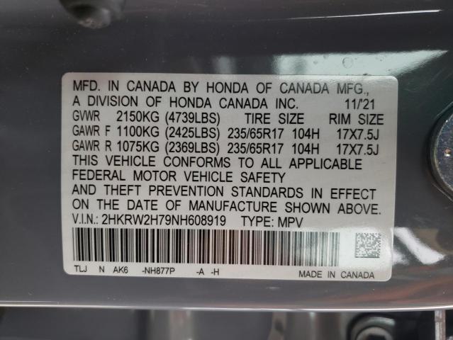 2HKRW2H79NH608919 Honda CRV CR-V SE 14