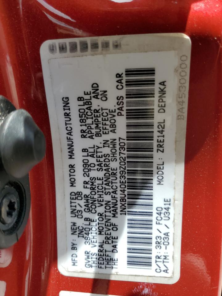 1NXBU40E39Z027307 2009 Toyota Corolla Base