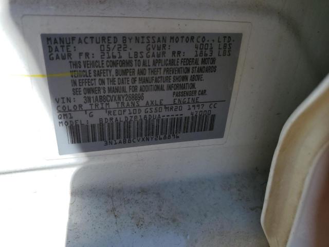 2022 Nissan Sentra Sv VIN: 3N1AB8CVXNY268896 Lot: 53834324