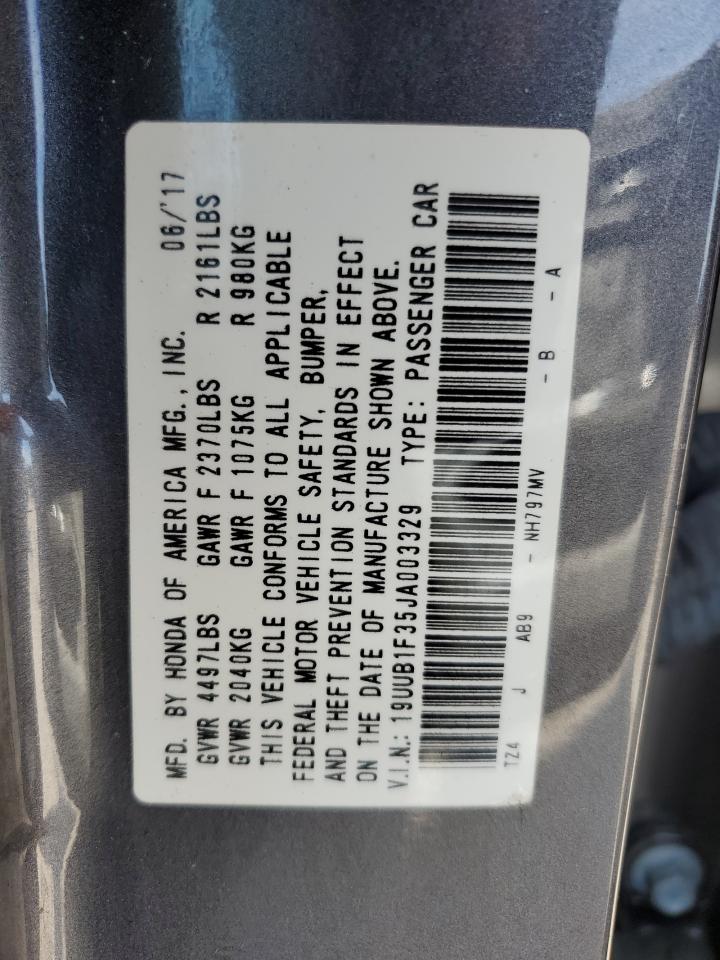 19UUB1F35JA003329 2018 Acura Tlx