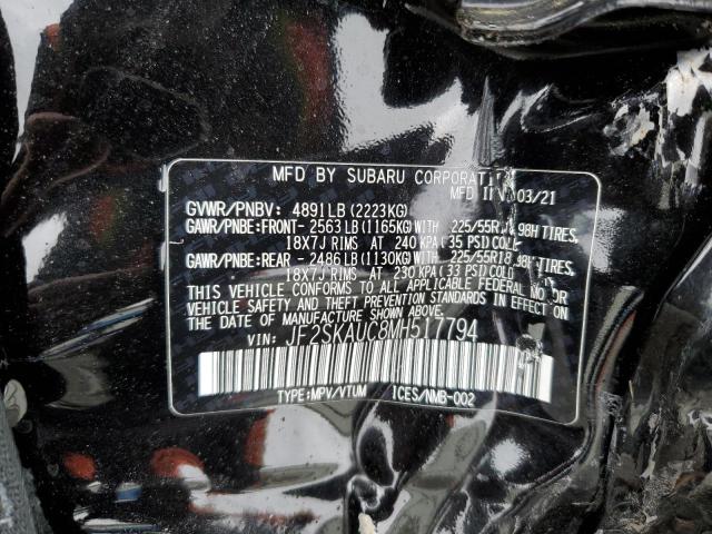 2021 Subaru Forester Limited VIN: JF2SKAUC8MH517794 Lot: 55149454