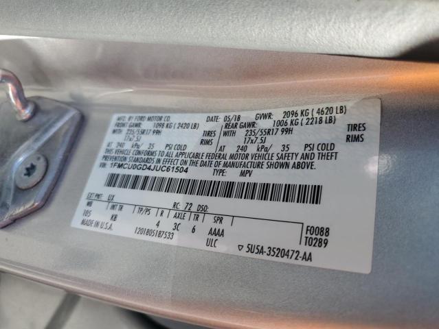 2018 FORD ESCAPE SE - 1FMCU0GD4JUC61504