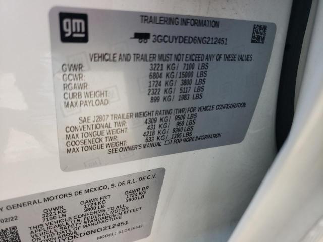 2022 CHEVROLET SILVERADO - 3GCUYDED6NG212451