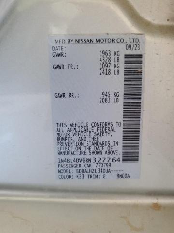 2024 Nissan Altima Sv VIN: 1N4BL4DV6RN327764 Lot: 54191414