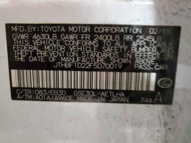 2015 Lexus Is 250 VIN: JTHBF1D22F5070019 Lot: 56662494