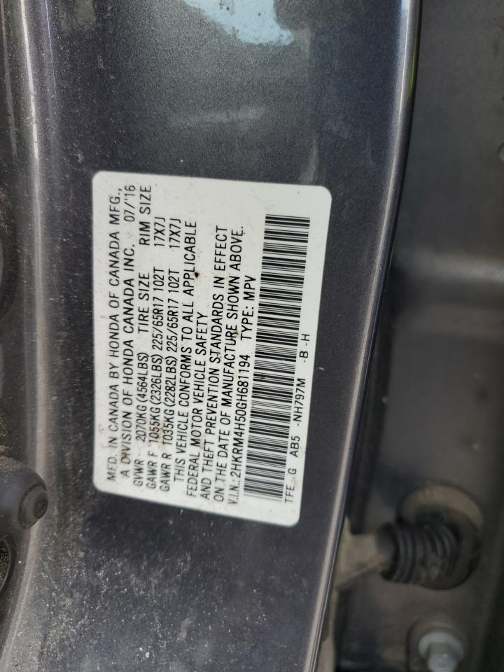 2HKRM4H50GH681194 2016 Honda Cr-V Ex