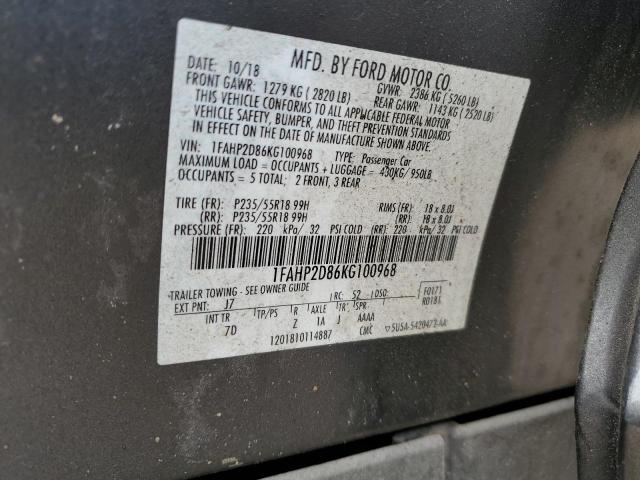 2019 Ford Taurus Se VIN: 1FAHP2D86KG100968 Lot: 55377714