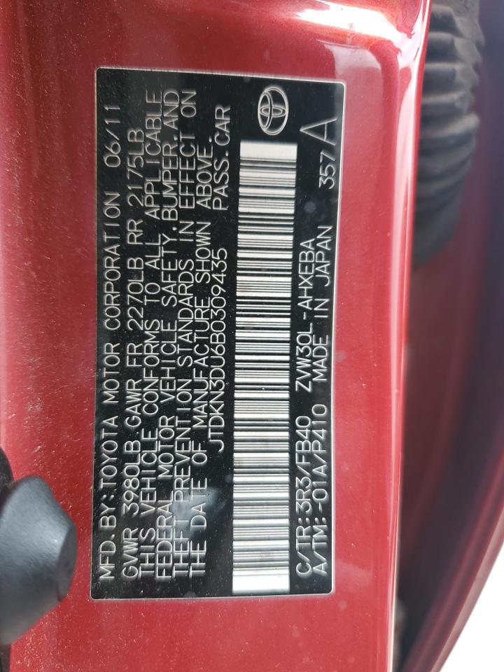 JTDKN3DU6B0309435 2011 Toyota Prius