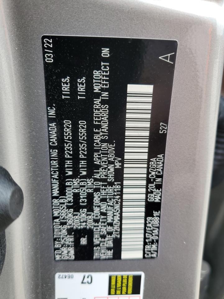 2T2HZMAA5NC241181 2022 Lexus Rx 350