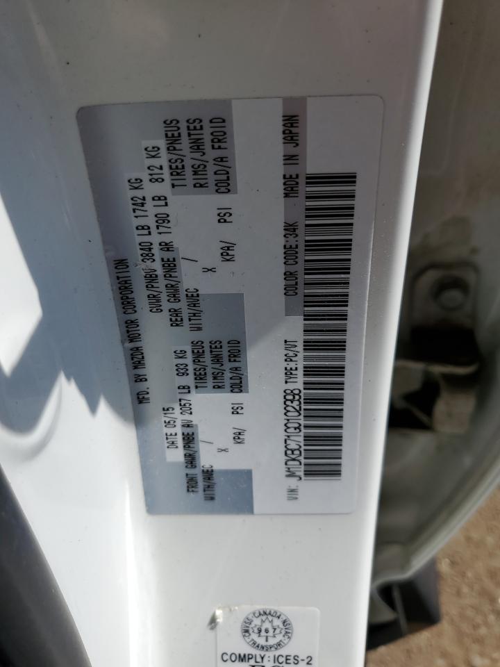 JM1DKBC71G0102398 2016 Mazda Cx-3 Touring