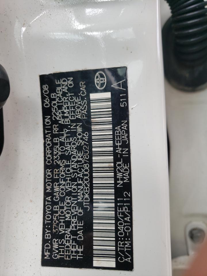 JTDKB20U087802746 2008 Toyota Prius