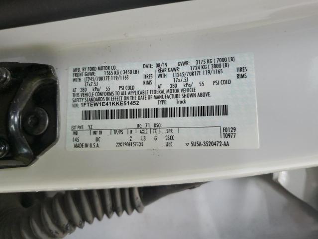 2019 Ford F150 Supercrew VIN: 1FTEW1E41KKE51452 Lot: 62698184