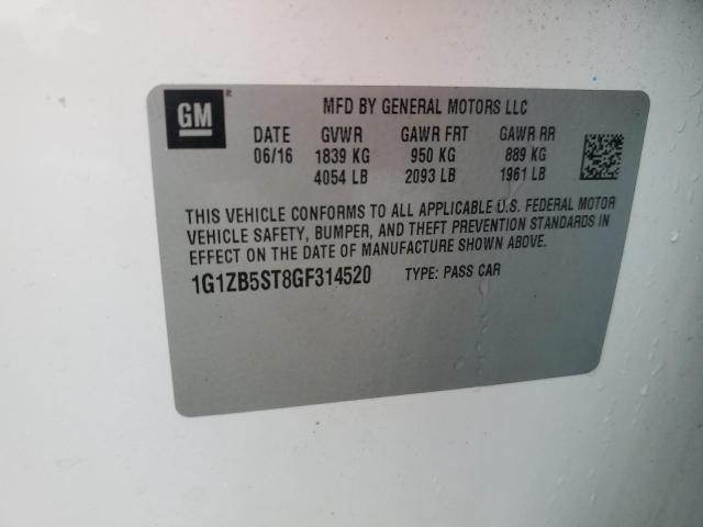 2016 Chevrolet Malibu Ls VIN: 1G1ZB5ST8GF314520 Lot: 54316674