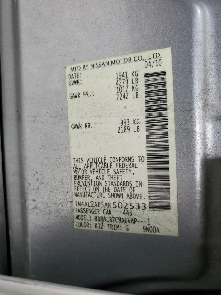 1N4AL2AP5AN502533 2010 Nissan Altima Base