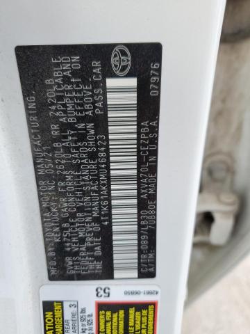 2021 Toyota Camry Xse VIN: 4T1K61AKXMU468423 Lot: 54164624