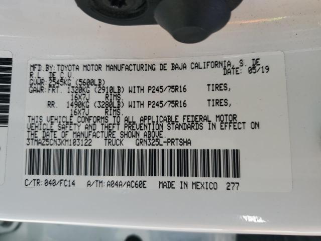 2019 Toyota Tacoma Double Cab VIN: 3TMAZ5CN3KM103122 Lot: 54911614