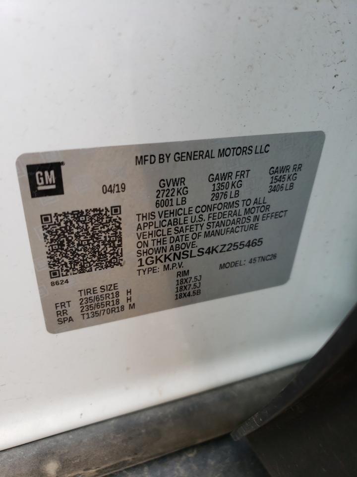 1GKKNSLS4KZ255465 2019 GMC Acadia Sle