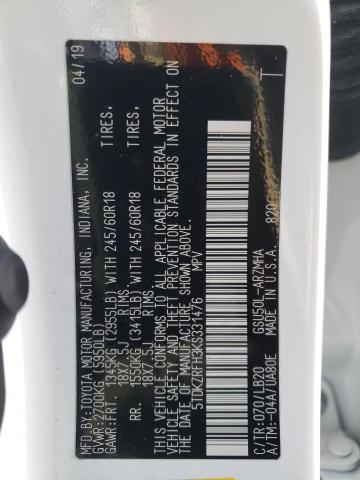 2019 Toyota Highlander Se VIN: 5TDKZRFH3KS331476 Lot: 55569324