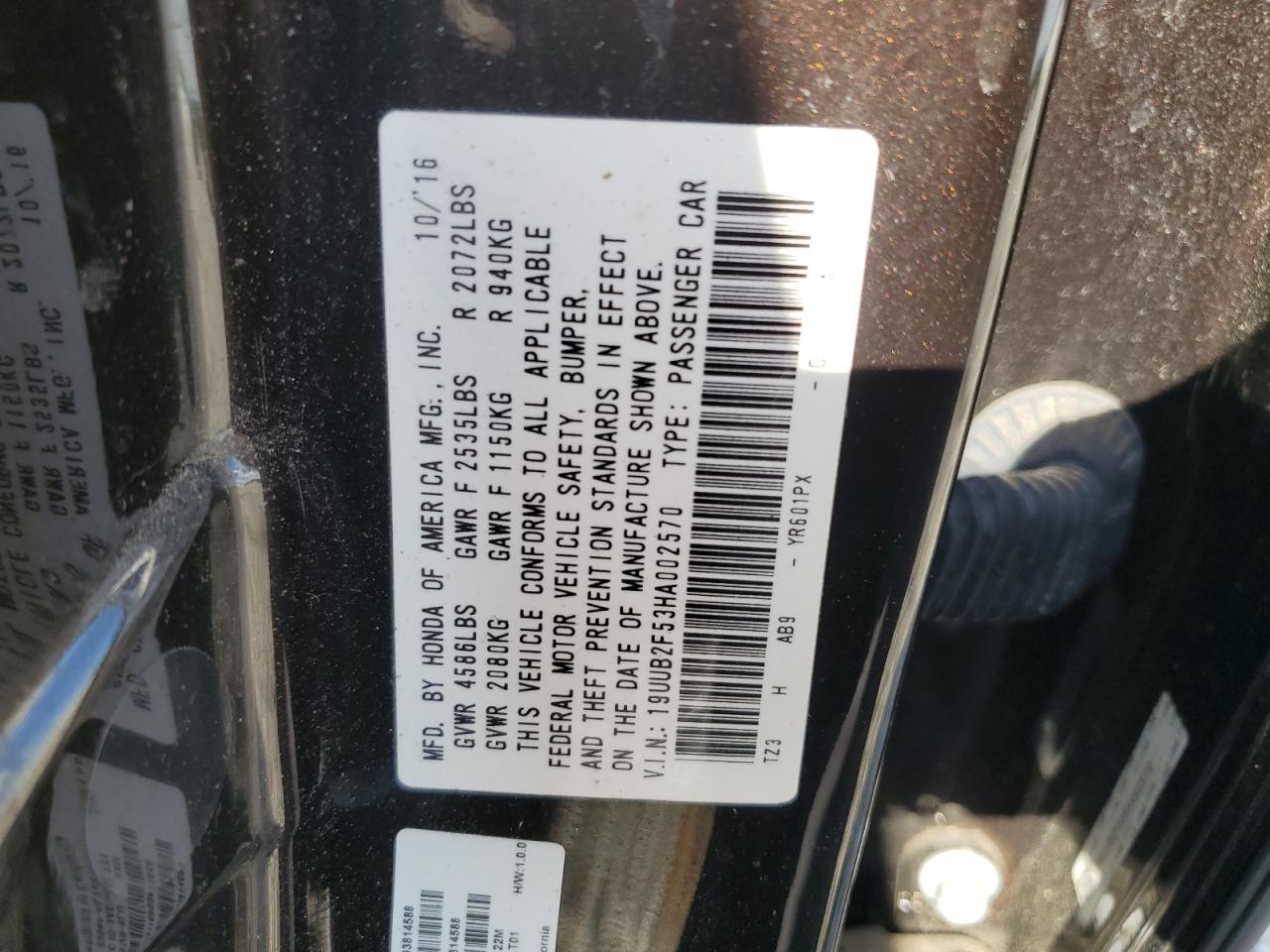 19UUB2F53HA002570 2017 Acura Tlx Tech