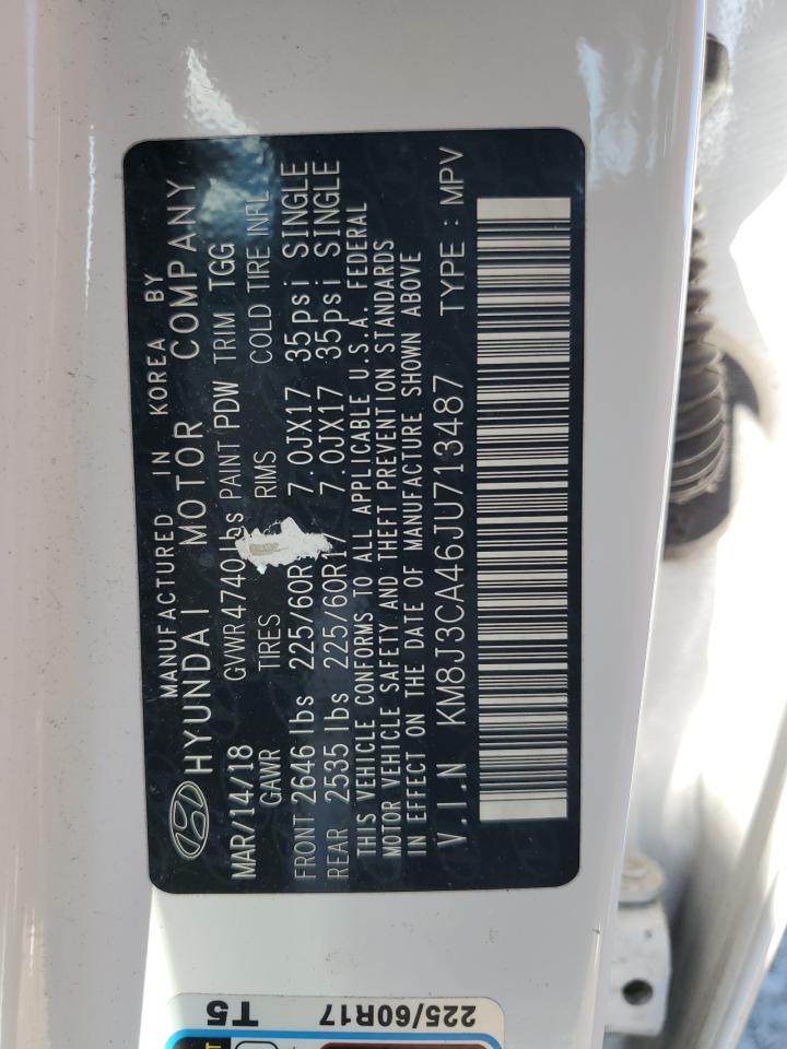 KM8J3CA46JU713487 2018 Hyundai Tucson Sel