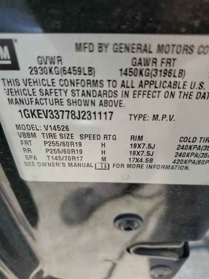1GKEV33778J231117 2008 GMC Acadia Slt-2