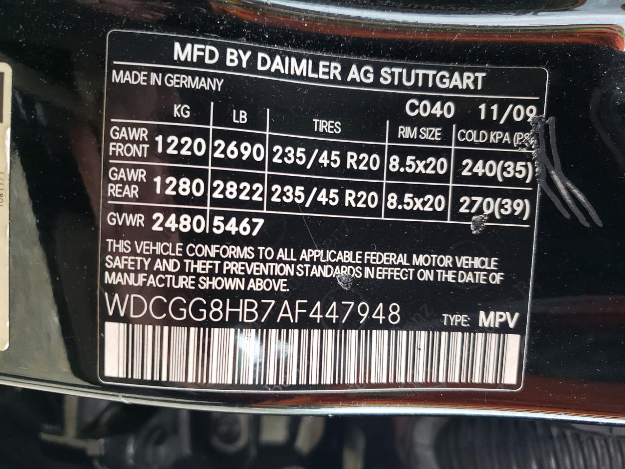 WDCGG8HB7AF447948 2010 Mercedes-Benz Glk 350 4Matic