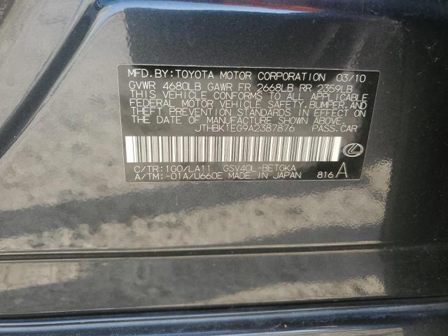 2010 Lexus Es 350 VIN: JTHBK1EG9A2387876 Lot: 55763514