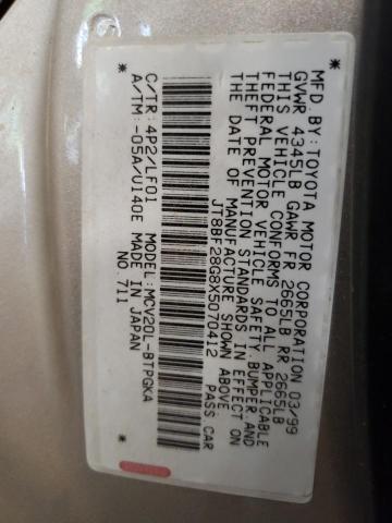 1999 Lexus Es 300 VIN: JT8BF28G8X5070412 Lot: 54373744