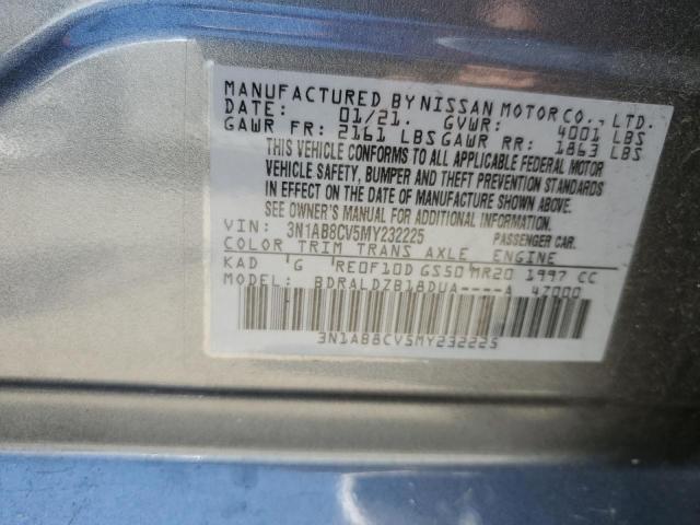 2021 Nissan Sentra Sv VIN: 3N1AB8CV5MY232225 Lot: 55953504