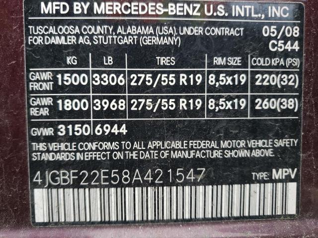 2008 Mercedes-Benz Gl 320 Cdi VIN: 4JGBF22E58A421547 Lot: 53858464