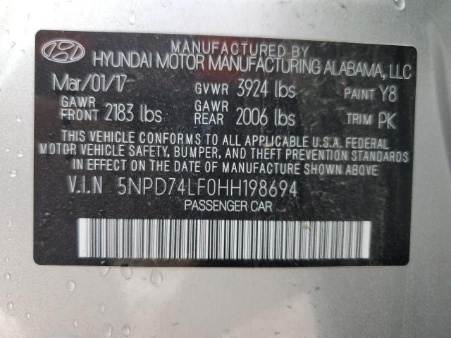 2017 HYUNDAI ELANTRA SE - 5NPD74LF0HH198694