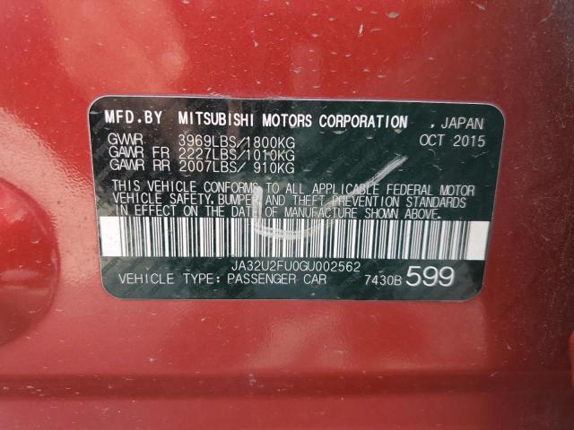 2016 Mitsubishi Lancer Es VIN: JA32U2FU0GU002562 Lot: 54325304