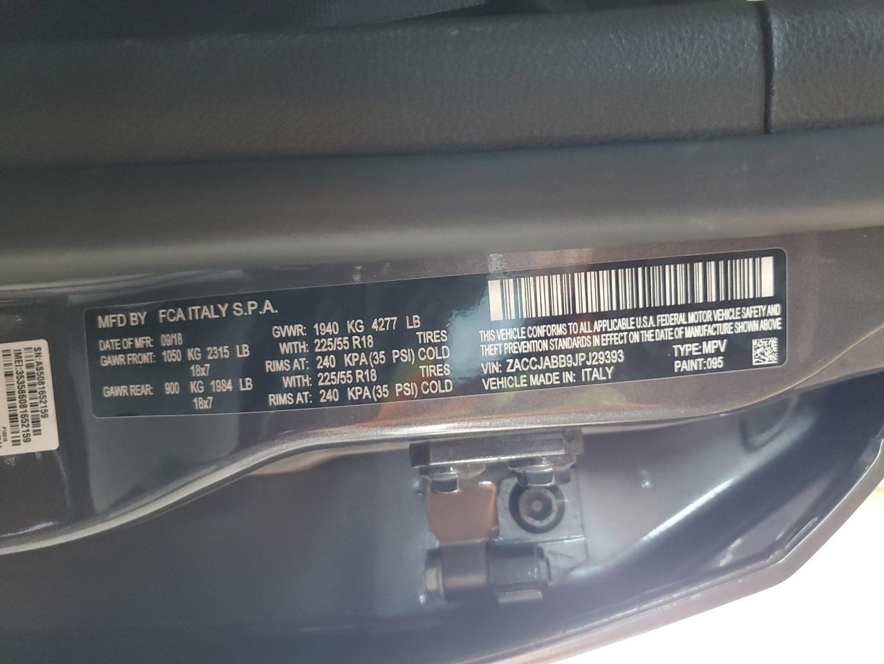 ZACCJABB9JPJ29393 2018 Jeep Renegade Latitude