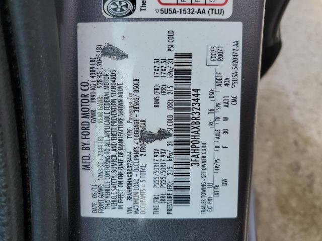 2011 Ford Fusion Se VIN: 3FAHP0HAXBR323444 Lot: 54654524