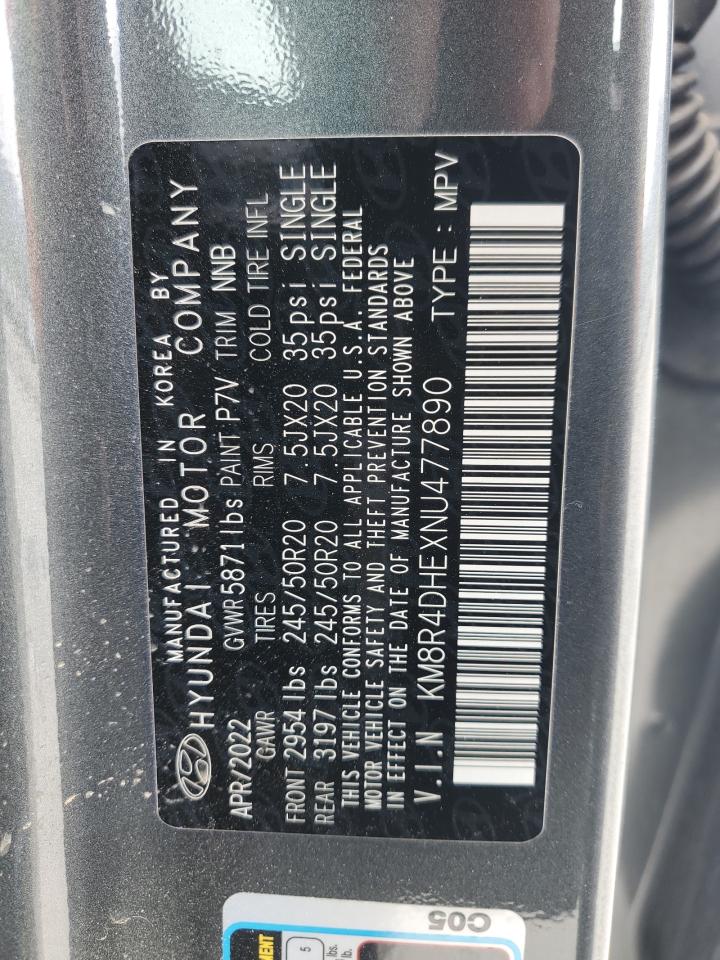 KM8R4DHEXNU477890 2022 Hyundai Palisade Sel