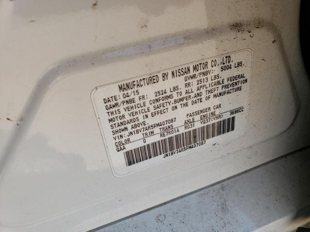 2015 Infiniti Q50 Base VIN: JN1BV7AR5FM407087 Lot: 55999194