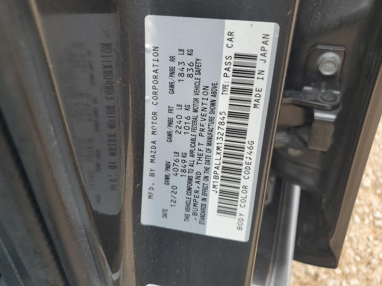 JM1BPALLXM1327845 2021 Mazda 3 Preferred