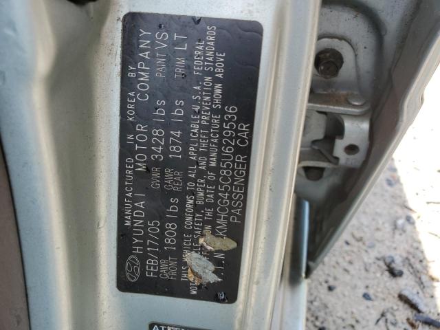 2005 Hyundai Accent Gl VIN: KMHCG45C85U629536 Lot: 55887654